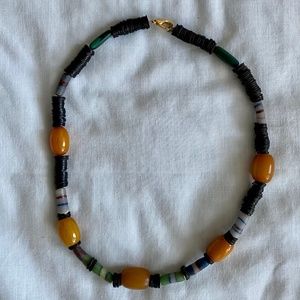 African Amber and Beaded Necklace